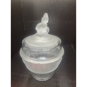 Vintage Gillinder Westard Ho Indian Glass Dish with Lid